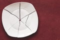 Broken Plate. White Shards, splinters Royalty Free Stock Photo