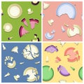 Broken Plates Seamless Patterns