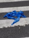 Barricade Tape, Police Tape, Law Enforcement Tape, Barrier Tape, Police Line in the Crosswalk Royalty Free Stock Photo