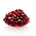 Broken pomegranate fruit on white background Royalty Free Stock Photo