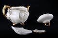 Broken porcelain teapot