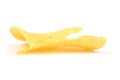 Broken potato chips isolated on white background Royalty Free Stock Photo