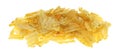 Broken potato chips on a white background Royalty Free Stock Photo
