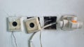 Broken Power Electric Cable White Stop Contact