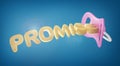 Broken promises concept. Baby nipple with promise word. Royalty Free Stock Photo