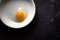 Broken Quail Egg Yolk in Bowl Royalty Free Stock Photo