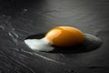 Broken Quail Egg Yolk. Fresh Organic Food Concept. Royalty Free Stock Photo