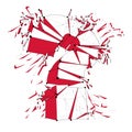Broken Question Mark exploding, Query breaking to pieces, vector Royalty Free Stock Photo