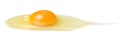 Broken raw chicken egg on white isolated background. Royalty Free Stock Photo