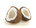 Broken raw ripe coconut Royalty Free Stock Photo