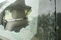 Broken rear glass in the car, accident risk