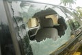 Broken rear glass in the car, accident risk