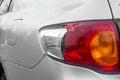 Broken rear light brake close-up silver car Royalty Free Stock Photo