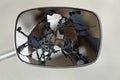Broken rear view mirror Royalty Free Stock Photo