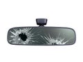 Broken rear view mirror on white background Royalty Free Stock Photo
