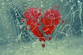 Broken heart in shattered ice.. Royalty Free Stock Photo