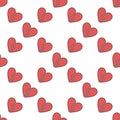 Broken Red Heart vector Sad or No Love colored seamless pattern Royalty Free Stock Photo