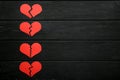 Broken red hearts Royalty Free Stock Photo