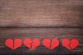 Broken red hearts Royalty Free Stock Photo