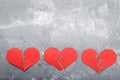 Broken red hearts Royalty Free Stock Photo