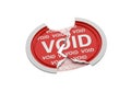 Broken red VOID seal conveys invalidation, cancellation, and security breach concept Royalty Free Stock Photo