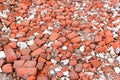 Broken red and white bricks Royalty Free Stock Photo