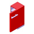 Broken refrigerator icon isometric vector. Repair appliance