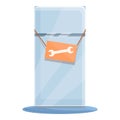 Broken refrigerator repair icon, cartoon style