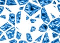 Broken relief blue crystal backgrounds with clipping path Royalty Free Stock Photo