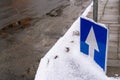 Broken road sign warrant driving straight lines