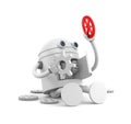 Broken robot with details of its mechanism. For your website projects