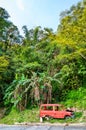 Broken rusty car in Banaue village on Luzon island, Philippines Royalty Free Stock Photo