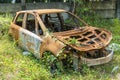 Broken rusty car because of the crash accident