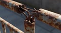 Broken Rusty Metal Railing Decay, Damage, and Neglect Royalty Free Stock Photo