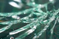 Broken safety glass on computer circuit board Royalty Free Stock Photo