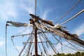 Broken sails on an old pirate ship Royalty Free Stock Photo