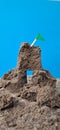 Broken Sand castle at the beach Royalty Free Stock Photo