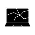 Broken screen black glyph icon Royalty Free Stock Photo