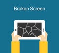 Broken screen illustration. Crack screen concept.