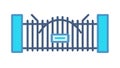 Broken Security Gate Vector, Failed Access Control and Vulnerability Icon, vector design Generative AI Royalty Free Stock Photo