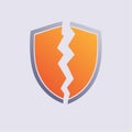 Broken Security Shield Vector Illustration Royalty Free Stock Photo