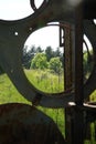 Broken semaphore on unused railway line.