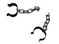 Broken shackles on chain 3d rendering