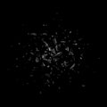 Broken, shatter glass isolated on black background. Abstract explosion. Vector illustration