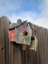 Broken shattered bird house Royalty Free Stock Photo