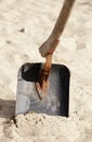 A broken shovel to dig in sand Royalty Free Stock Photo