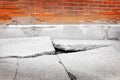 Broken Sidewalk Concrete Dangerous Cracked Royalty Free Stock Photo