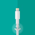Broken smart phone lightning charger or connector cable flat vector design Royalty Free Stock Photo