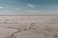 Worker shoveling bulk salt, Salinas Grandes de Hidalgo,