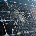 Close-Up of Shattered Solar Panel, generative ai Royalty Free Stock Photo